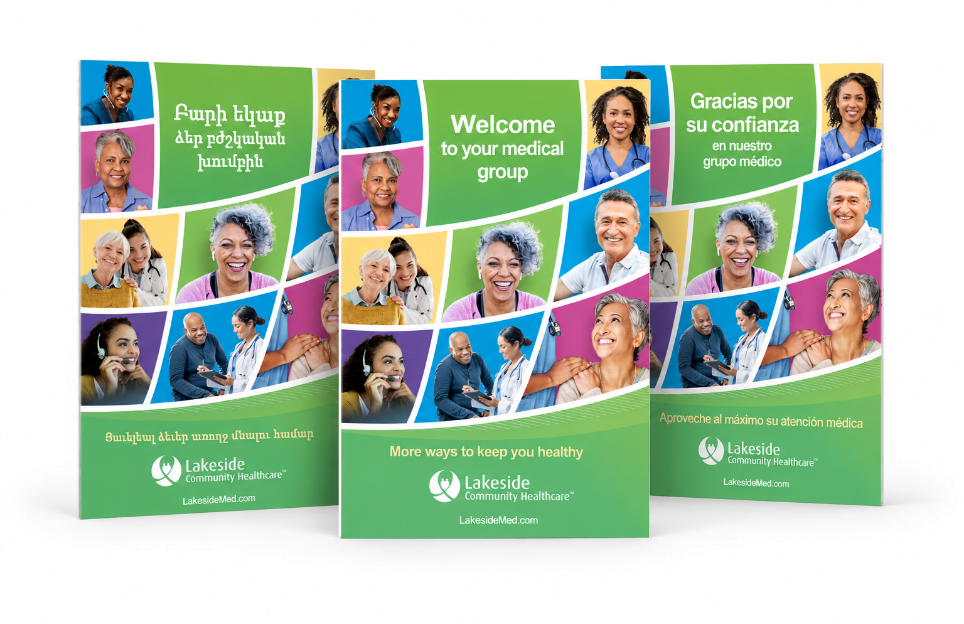 Lakeside Community Healthcare welcome booklets in multiple languages